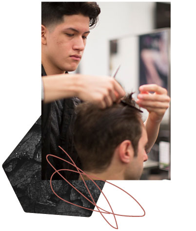 Man receiving haircut