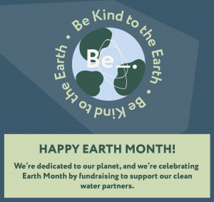Earth graphic with text " Happy Earth Month"